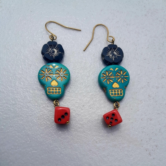 Handmade 'Quirky Skulls' Dangles - Picture 2 of 4